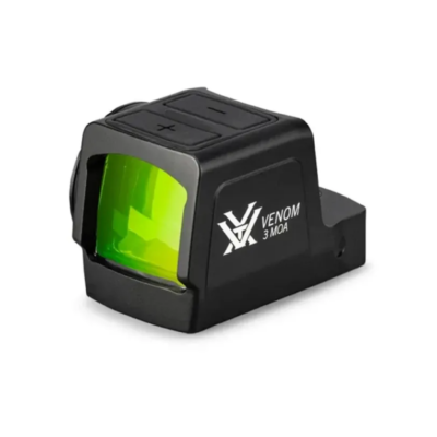 Vortex Venom enclosed green dot optic with 3 or 6 MOA dot, Deltapoint footprint, and shake awake for $149 (use email for price button) here