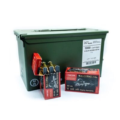Norma SS109/M855 brass case 5.56 with 62gr penetrator tipped projectiles in a sealed ammo can for $0.478/rd *shipped* with code MRGUNSNGEAR currently here